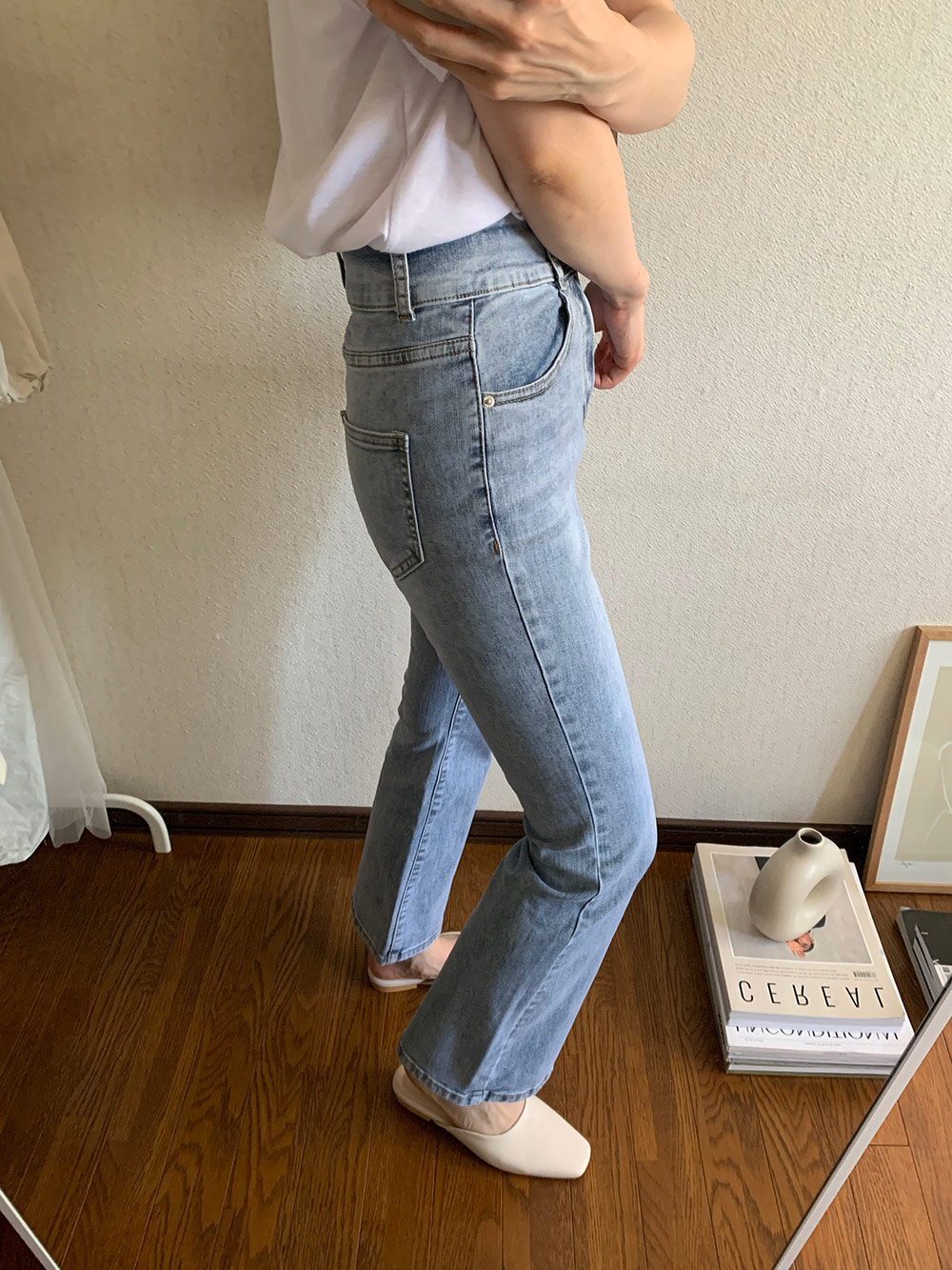 GDN ハイウエストブーツカットデニムパンツ ハイウエストブーツカットデニムパンツ | レディース