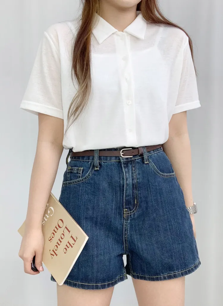 リネン混半袖カラーシャツ | bullang girls | 詳細画像1