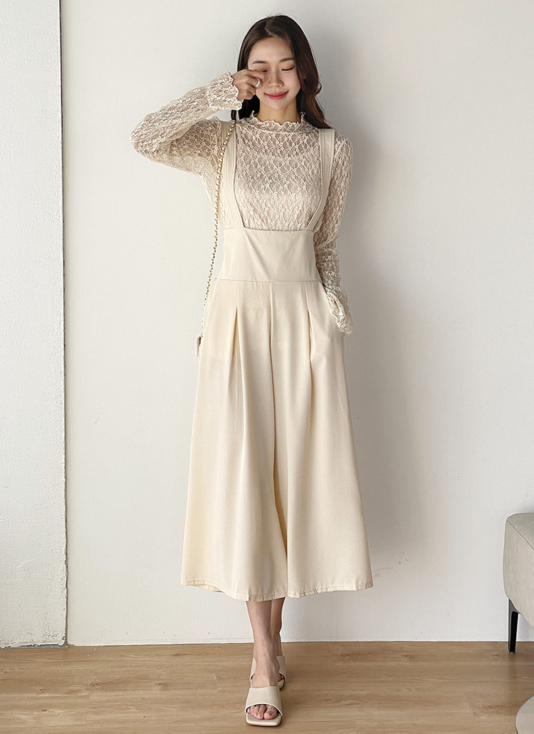 サスペンダーフレアオールインワン | レディースファッション通販 - DHOLIC