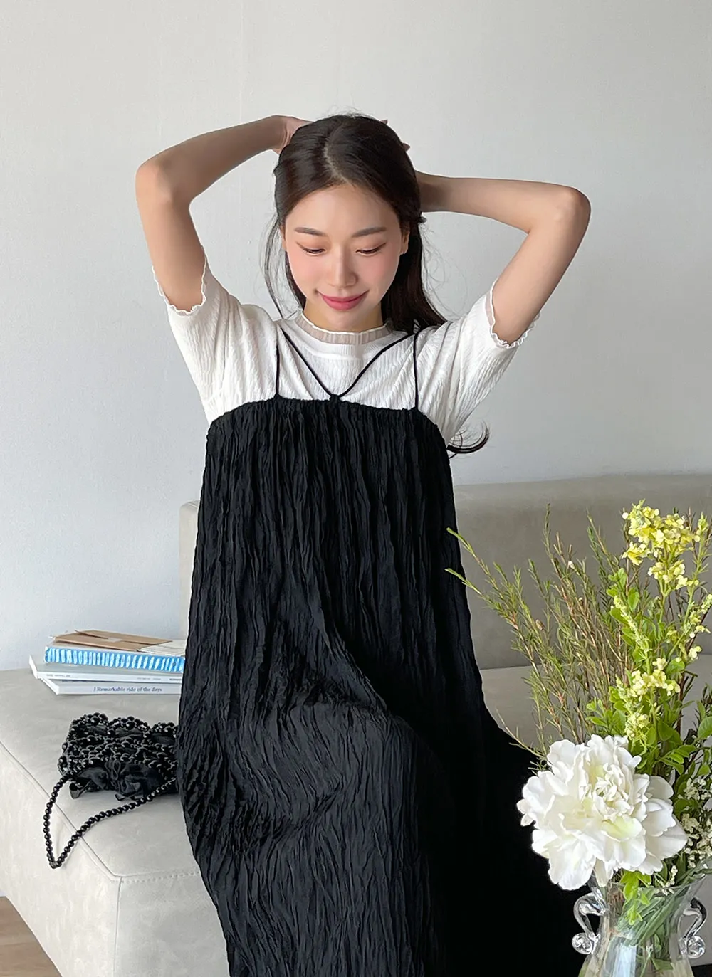 2WAYリンクルキャミワンピース | レディースファッション通販 - DHOLIC 