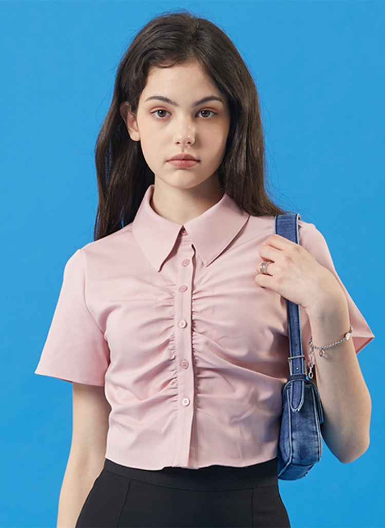 HOUGA/半袖ブラウス/--/ポリエステル/ピンク/チェック/HS05FB12 Tops｜トップス – HOUGA