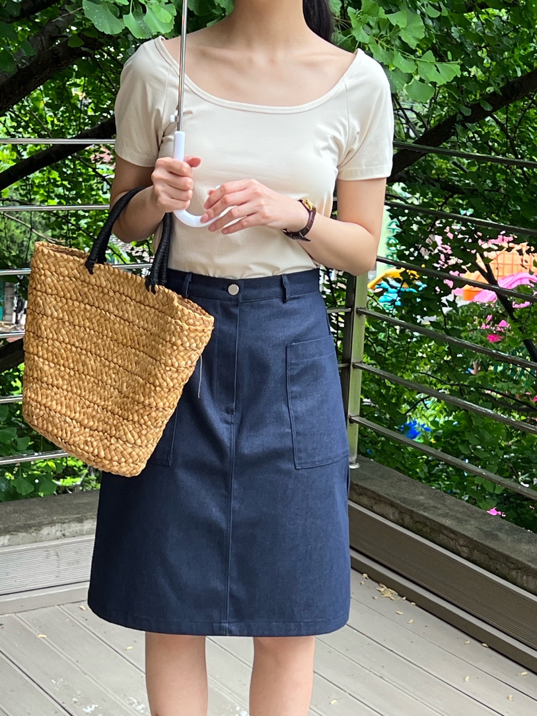 アウトポケットデニムミディスカート | レディースファッション通販  