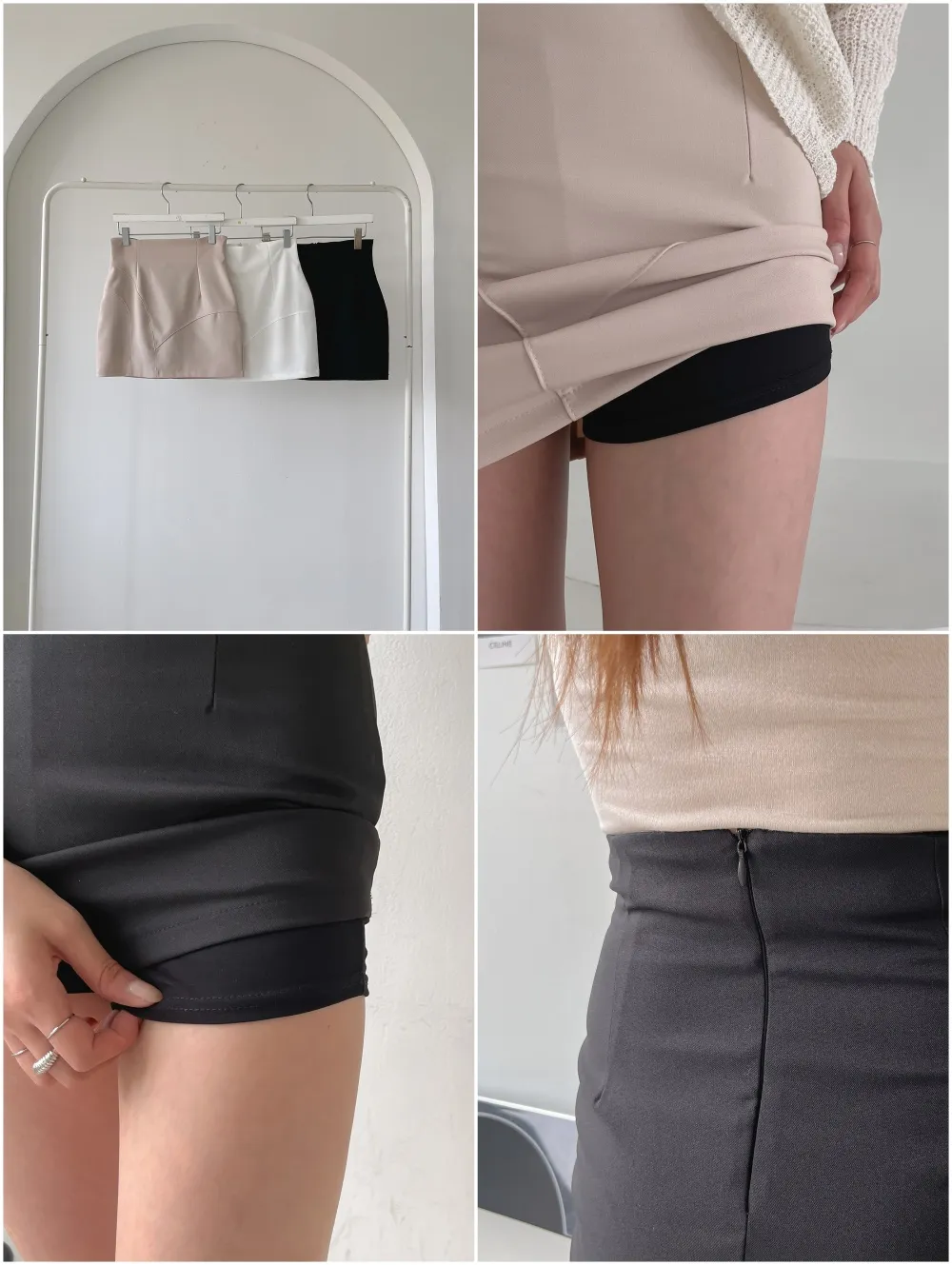 パンツ裏地ラインミニスカート レディースファッション通販