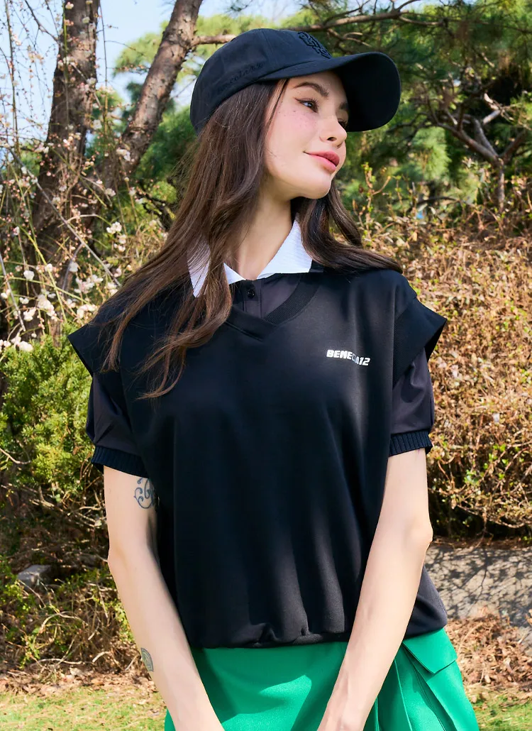 ロゴVネックベスト(black) | benecia12 | 詳細画像1