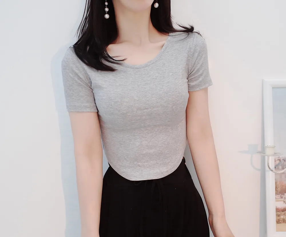 Uネックスリム半袖Tシャツ | audreybubble | 詳細画像6
