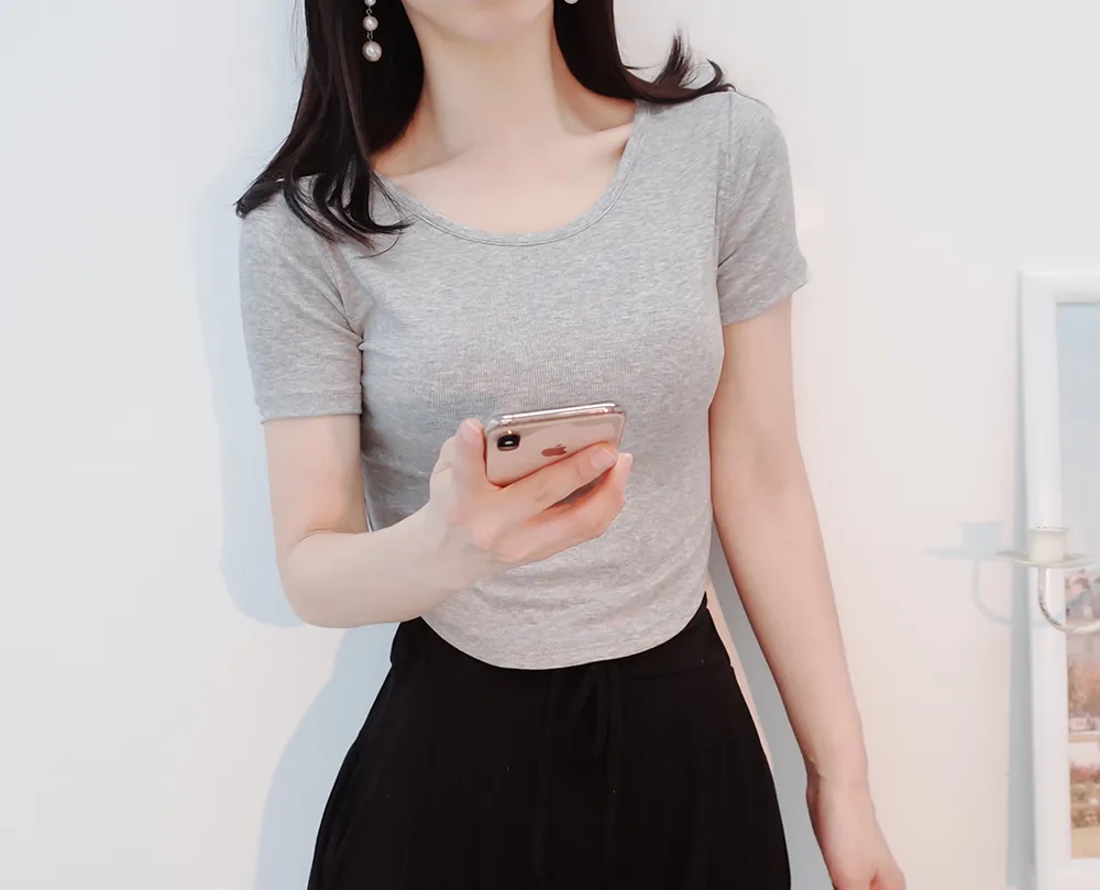 Uネックスリム半袖Tシャツ | audreybubble | 詳細画像8