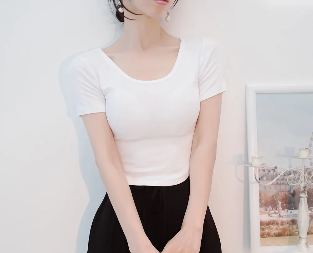 Uネックスリム半袖Tシャツ | audreybubble | 詳細画像17