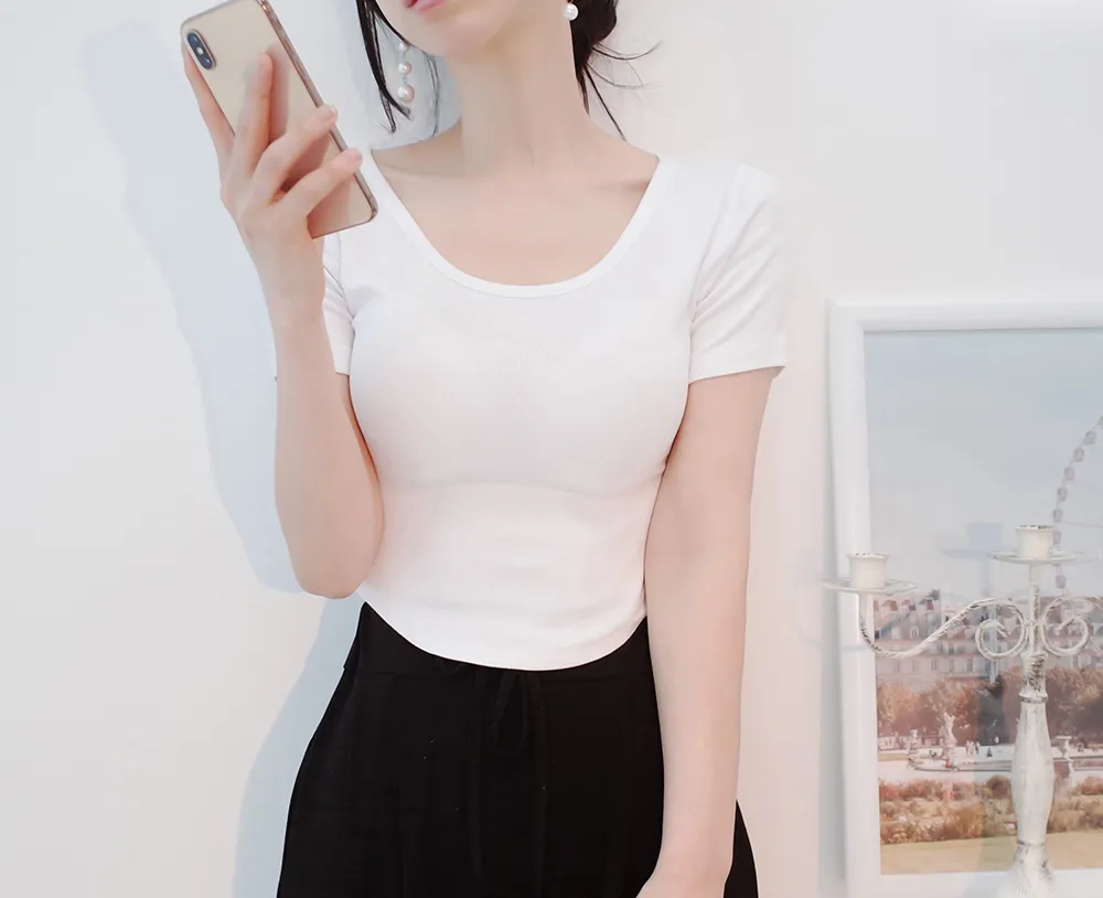 Uネックスリム半袖Tシャツ | audreybubble | 詳細画像18