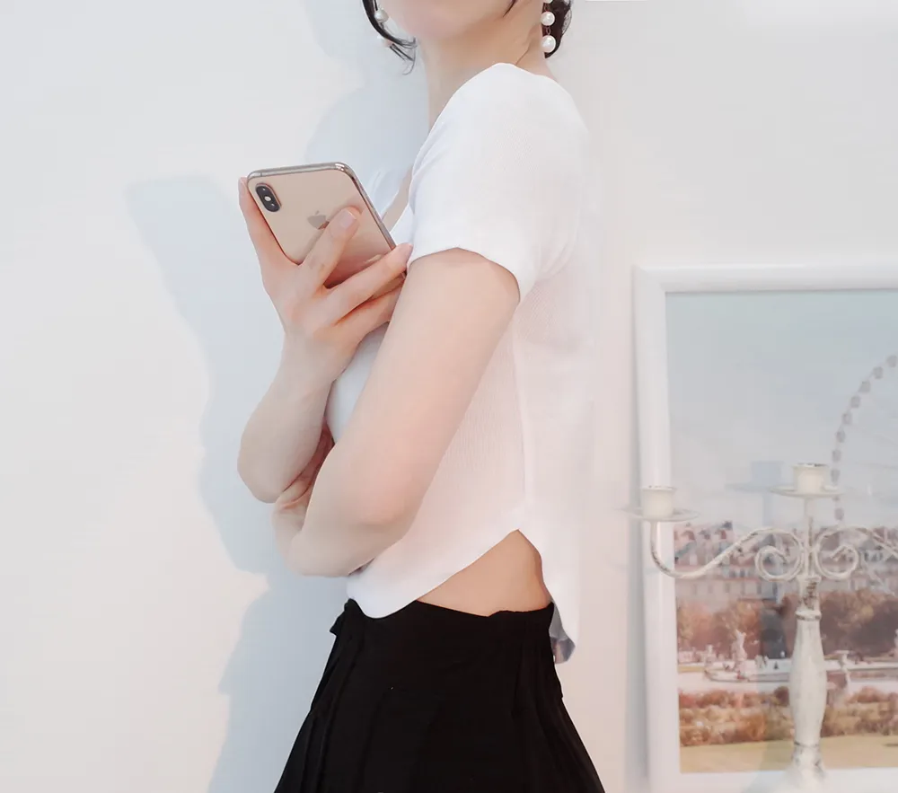 Uネックスリム半袖Tシャツ | audreybubble | 詳細画像19