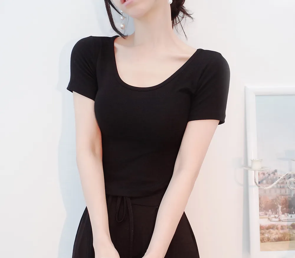 Uネックスリム半袖Tシャツ | audreybubble | 詳細画像21