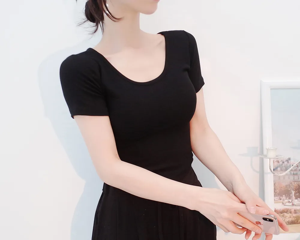 Uネックスリム半袖Tシャツ | audreybubble | 詳細画像22