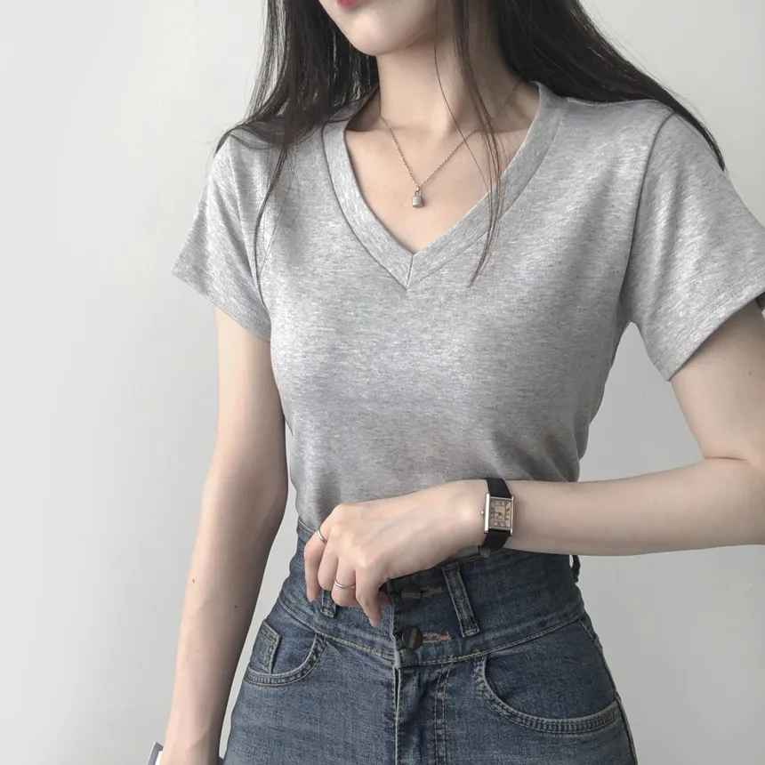 Vネック半袖Tシャツ | lilisense | 詳細画像9