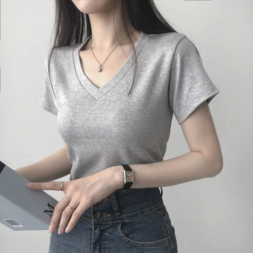 Vネック半袖Tシャツ | lilisense | 詳細画像10