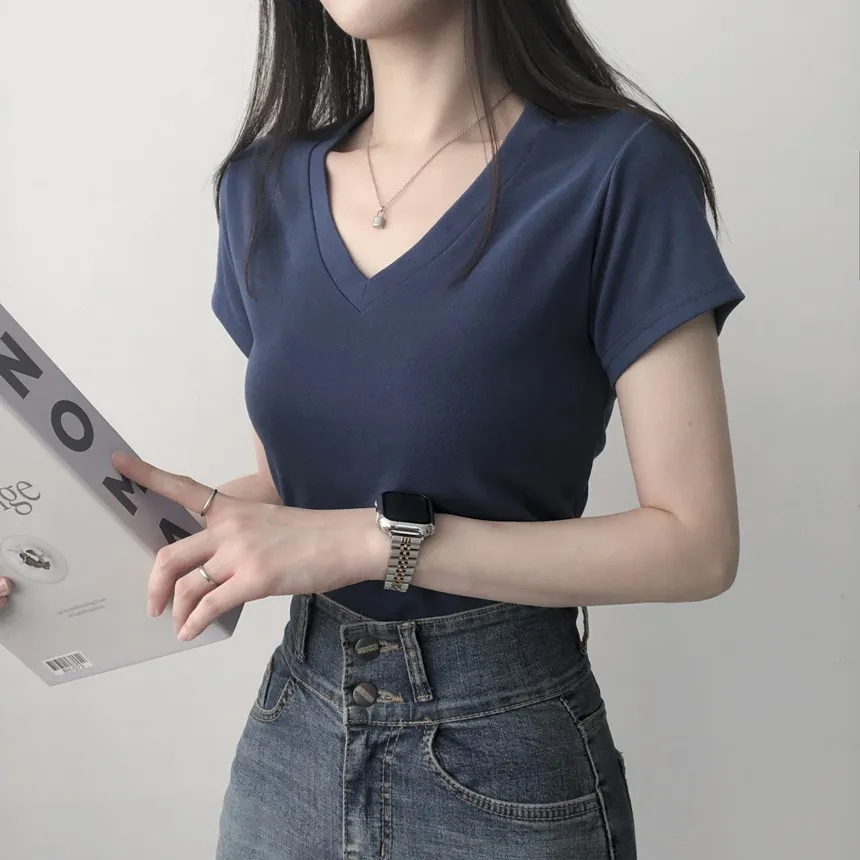 Vネック半袖Tシャツ | lilisense | 詳細画像14