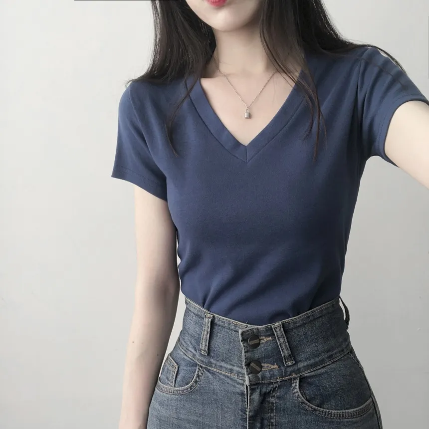Vネック半袖Tシャツ | lilisense | 詳細画像15