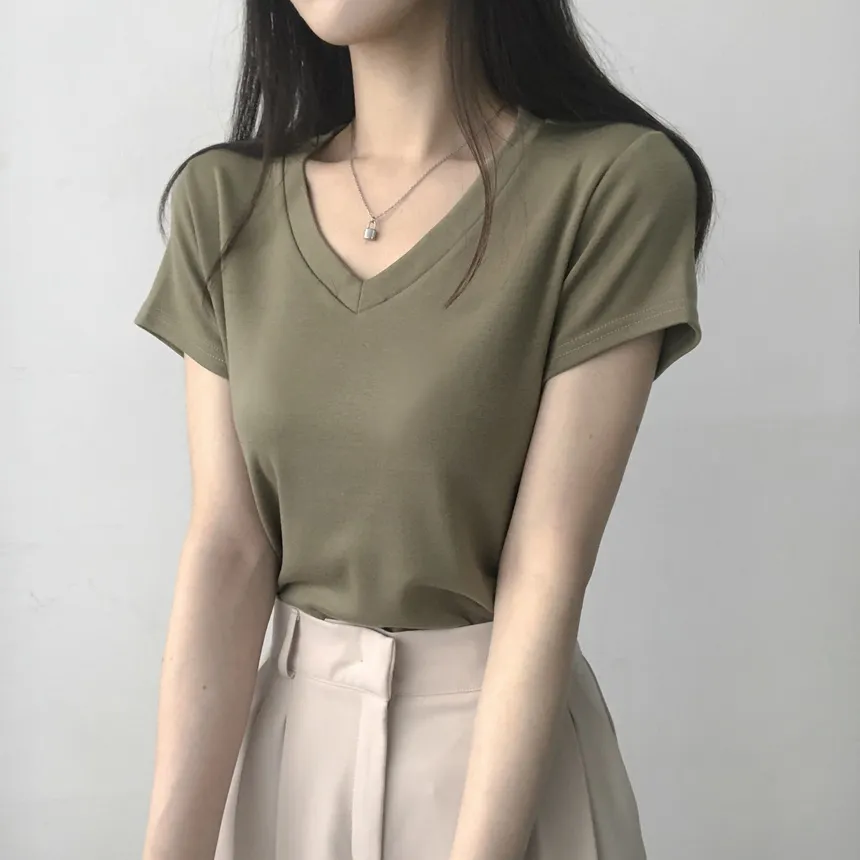 Vネック半袖Tシャツ | lilisense | 詳細画像18