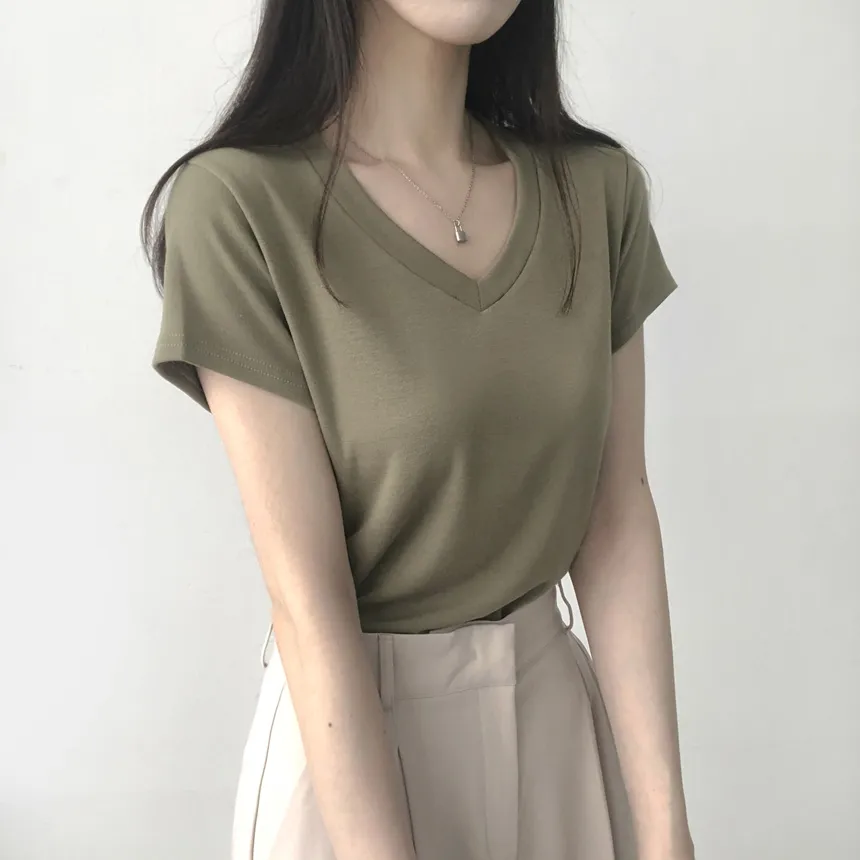 Vネック半袖Tシャツ | lilisense | 詳細画像21