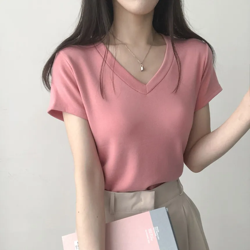Vネック半袖Tシャツ | lilisense | 詳細画像24
