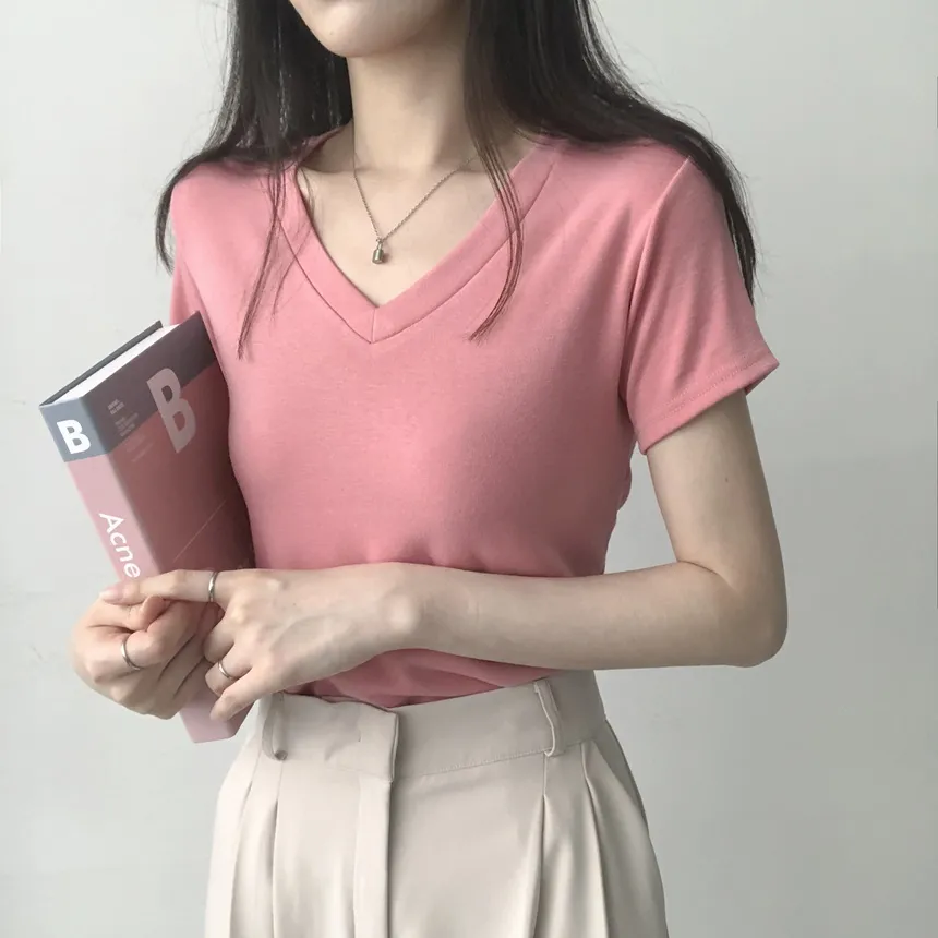 Vネック半袖Tシャツ | lilisense | 詳細画像26