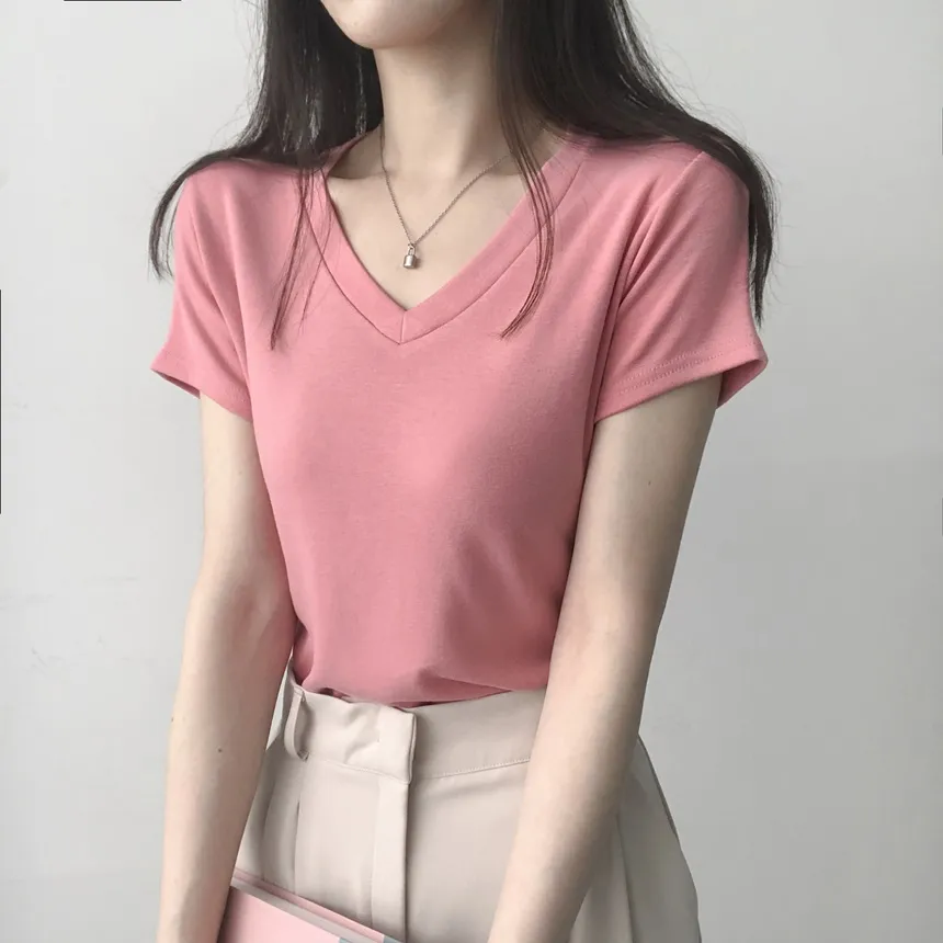 Vネック半袖Tシャツ | lilisense | 詳細画像27