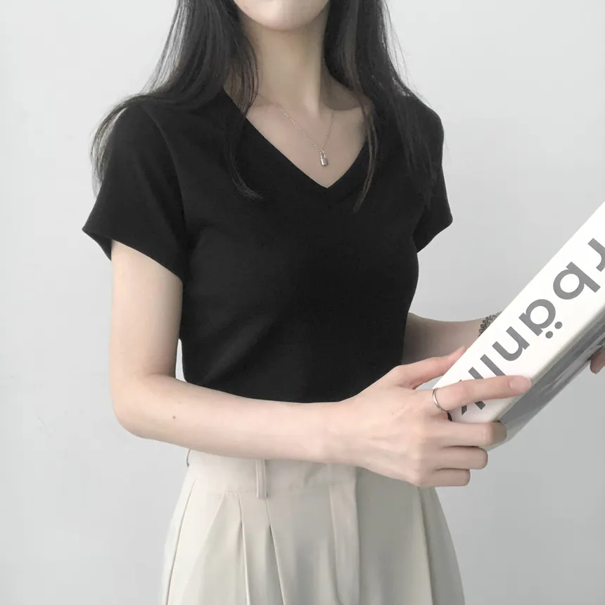 Vネック半袖Tシャツ | lilisense | 詳細画像29