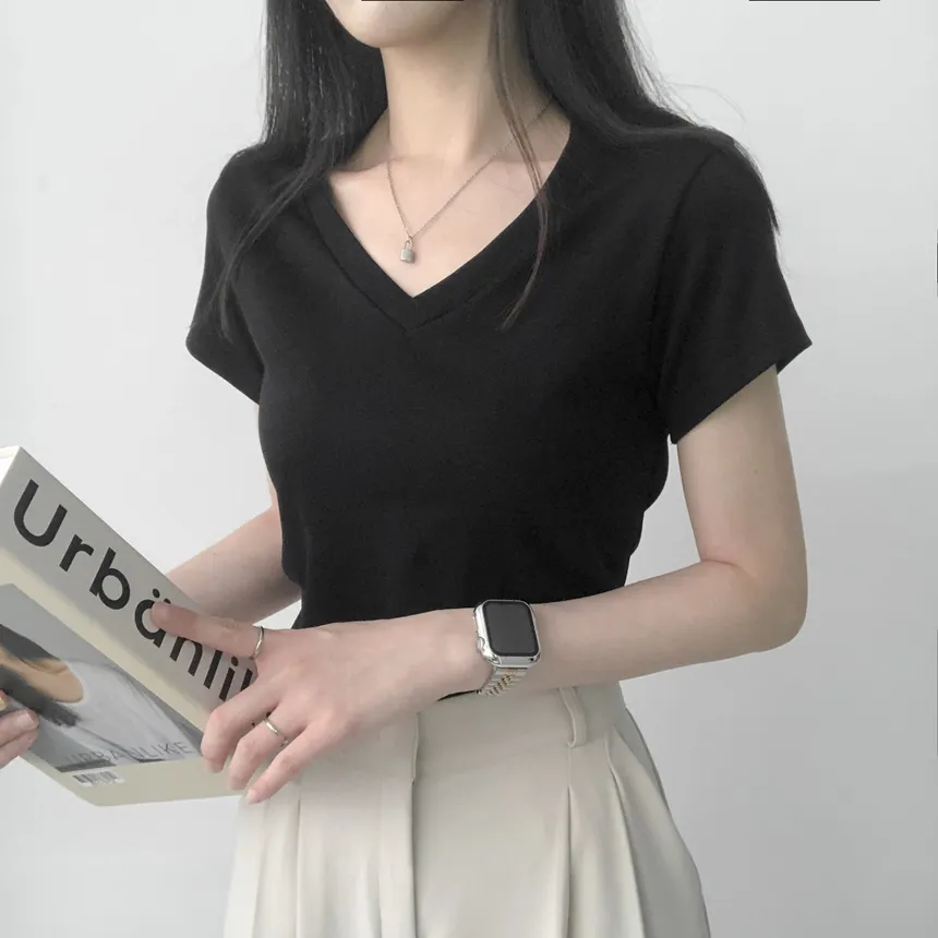 Vネック半袖Tシャツ | lilisense | 詳細画像30