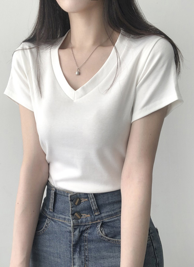 Vネック半袖Tシャツ | レディースファッション通販 - DHOLIC