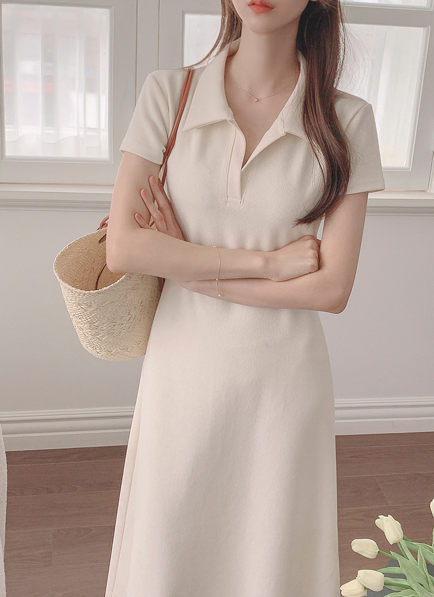 familiar 襟付き半袖ワンピース 夏素材 familiar 襟付き半袖ワンピース 夏素材