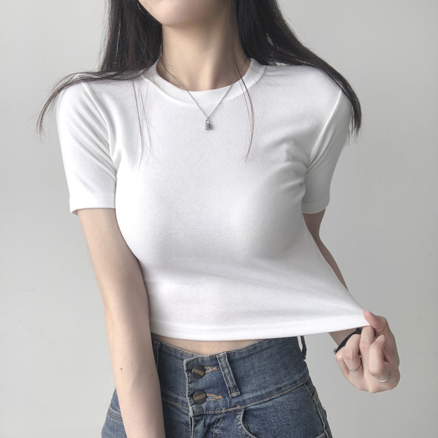 ソフトクロップド半袖Tシャツ | レディースファッション通販