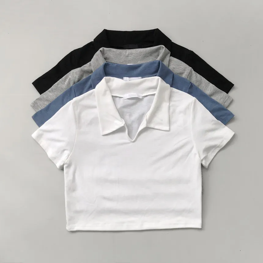 開襟クロップド半袖Tシャツ | lilisense | 詳細画像28