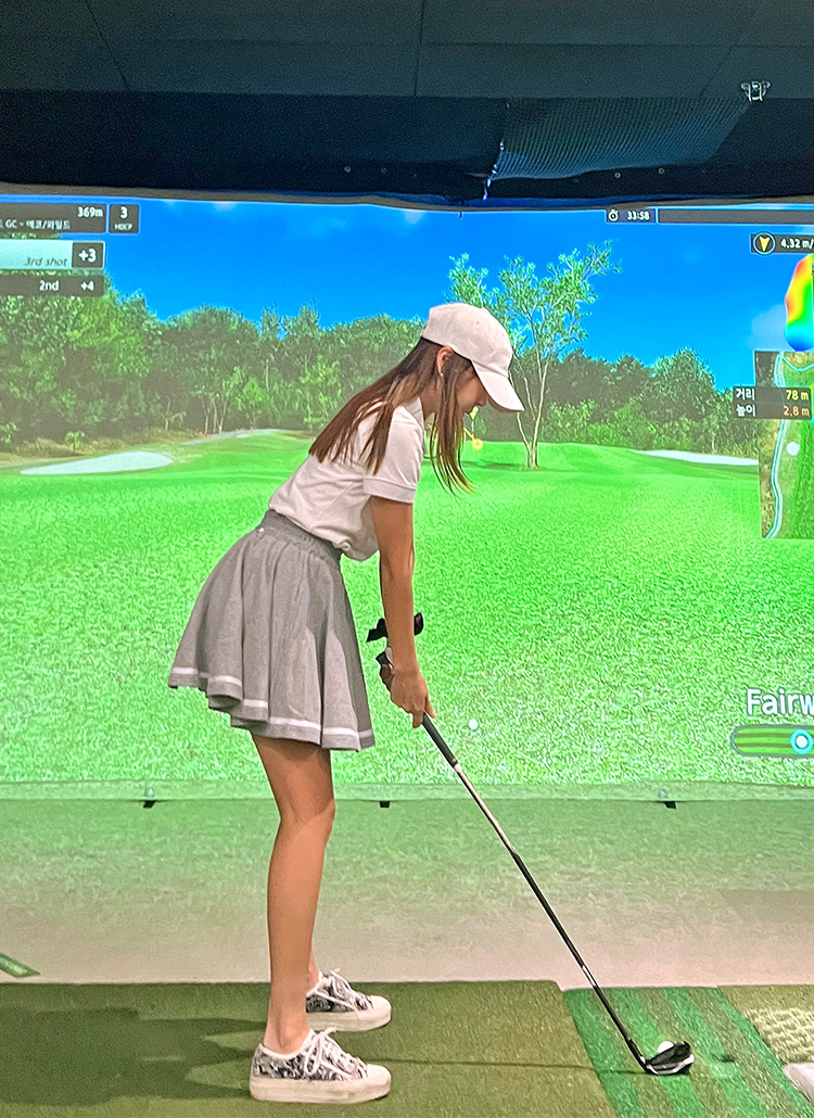 配色ラインフレアスカートパンツのサムネイル