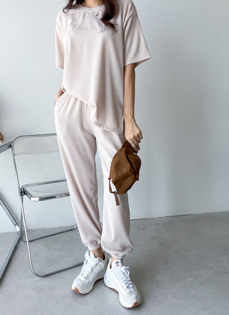 リブ半袖Tシャツ&パンツSETのサムネイル