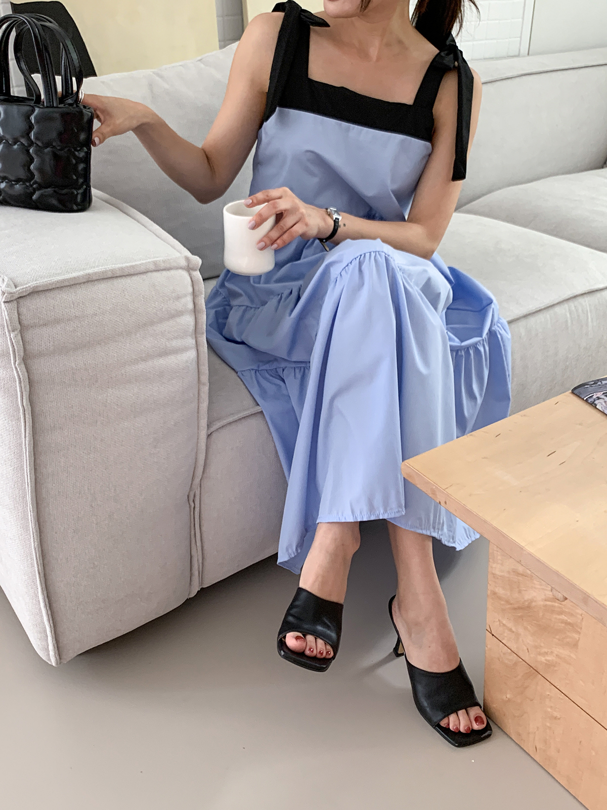 Areeam 配色リボンティアードワンピース Areeam｜配色リボンティアードワンピース | Rakuten Fashion