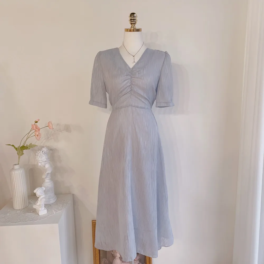 Vネックシャーリングシフォンパフワンピース | mirangmirang | 詳細画像22