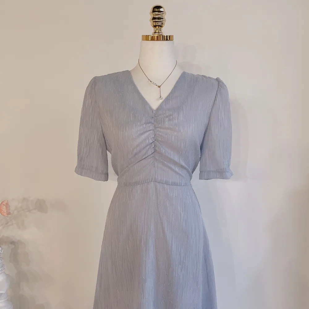 Vネックシャーリングシフォンパフワンピース | mirangmirang | 詳細画像25