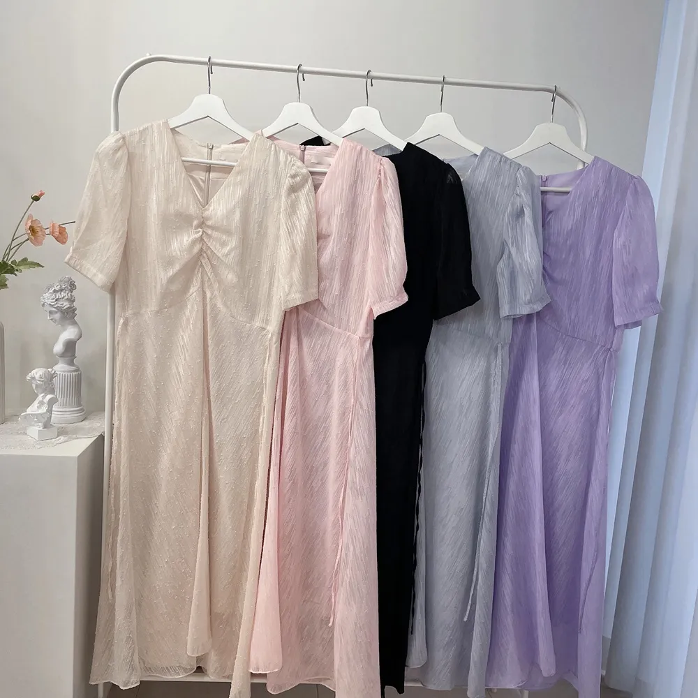 Vネックシャーリングシフォンパフワンピース | mirangmirang | 詳細画像26