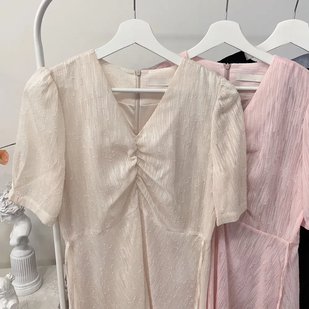 Vネックシャーリングシフォンパフワンピース | mirangmirang | 詳細画像29