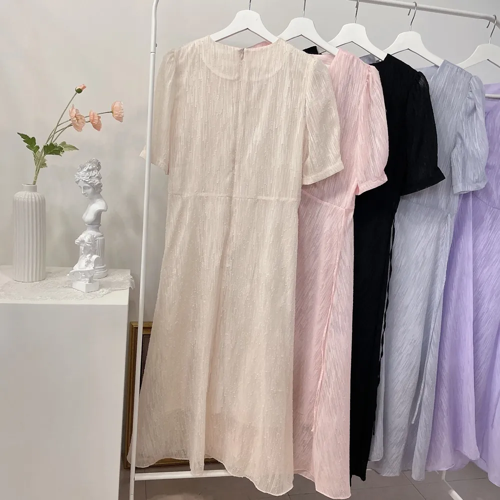 Vネックシャーリングシフォンパフワンピース | mirangmirang | 詳細画像30