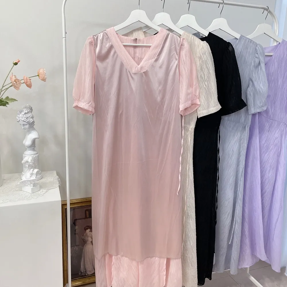Vネックシャーリングシフォンパフワンピース | mirangmirang | 詳細画像31