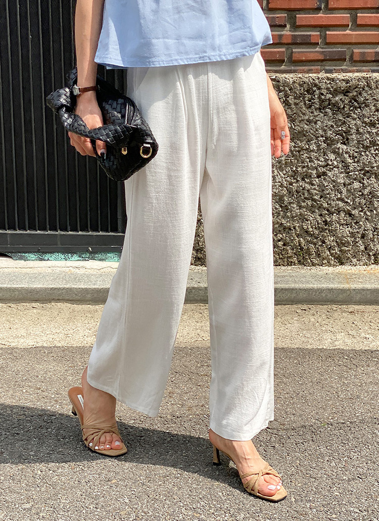 Theory luxe 麻混ワイドパンツ 38 新品　タグなし Theory Luxe ワイドパンツ【38】ネイビー ストレッチ センター