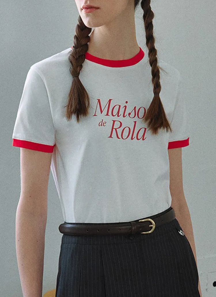 ROLA配色Tシャツ(ホワイト) | rolarola | 詳細画像1