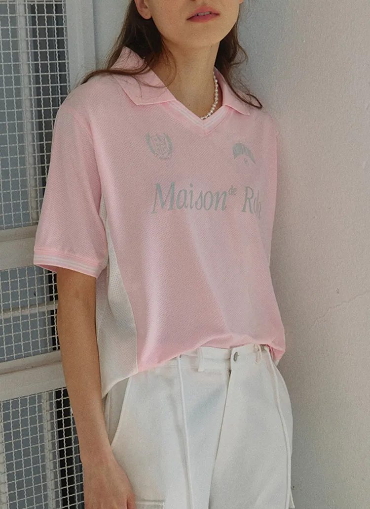 SPORTY配色カラーTシャツ(ピンク) | rolarola | 詳細画像1
