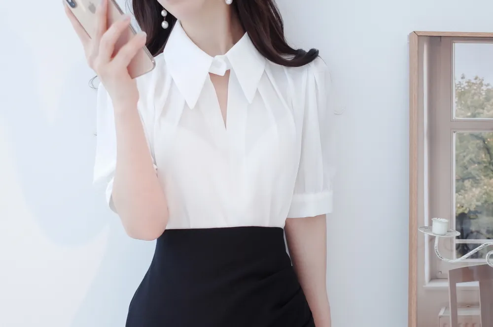 パフスリーブシフォンブラウス | audreybubble | 詳細画像13