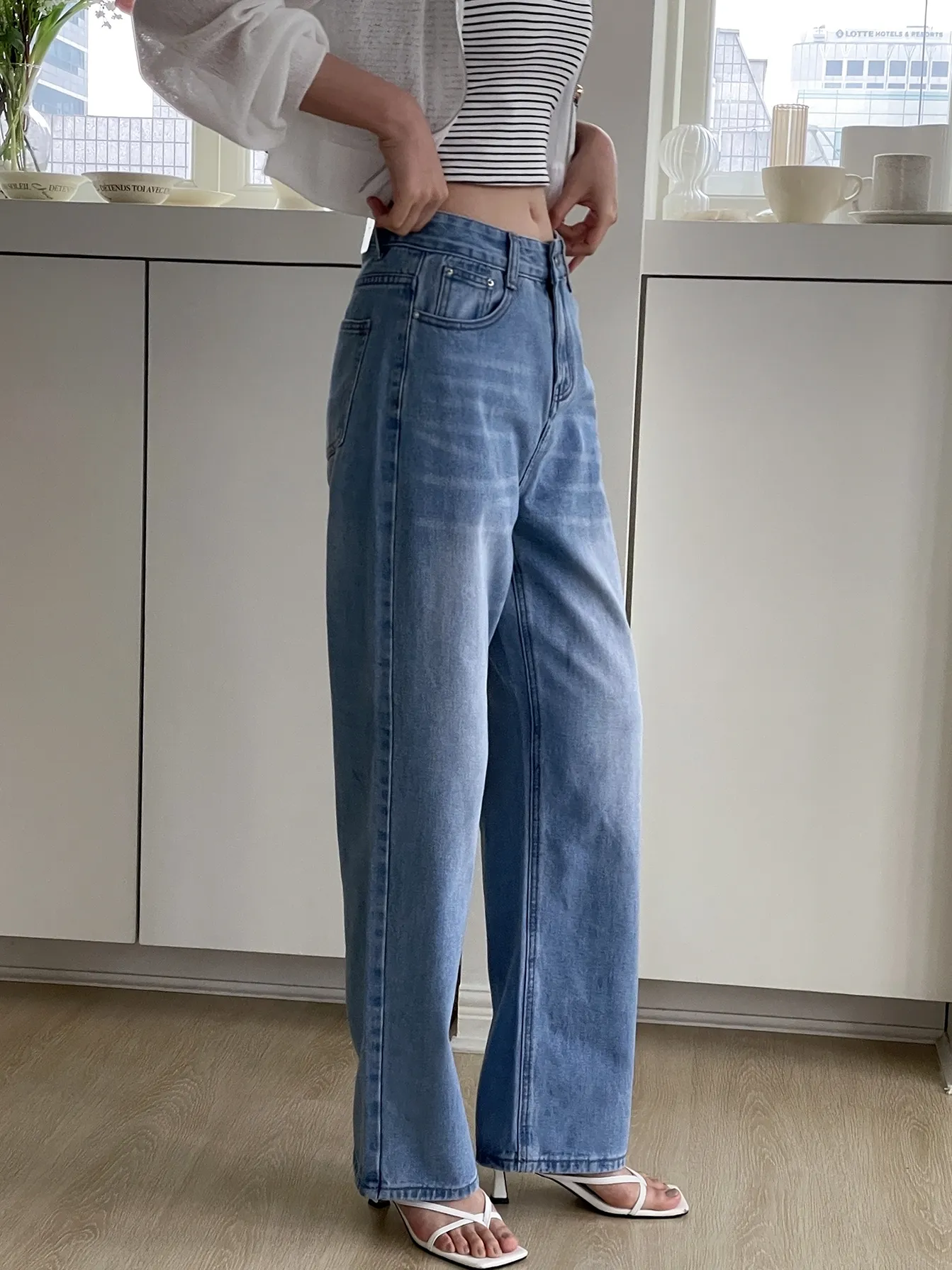ハイウエストデニムパンツ | レディースファッション通販 - DHOLIC