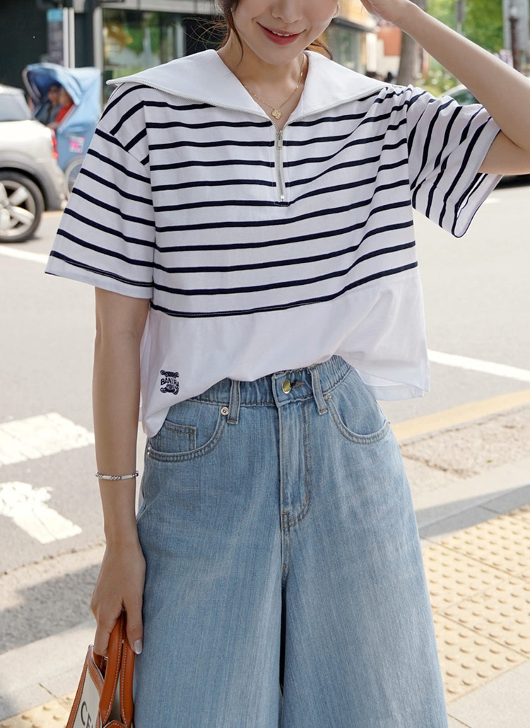 47338　バーバリーロンドン　ハーフジップ半袖カットソー　Ｌ 47338 バーバリーロンドン ハーフジップ半袖カットソー L