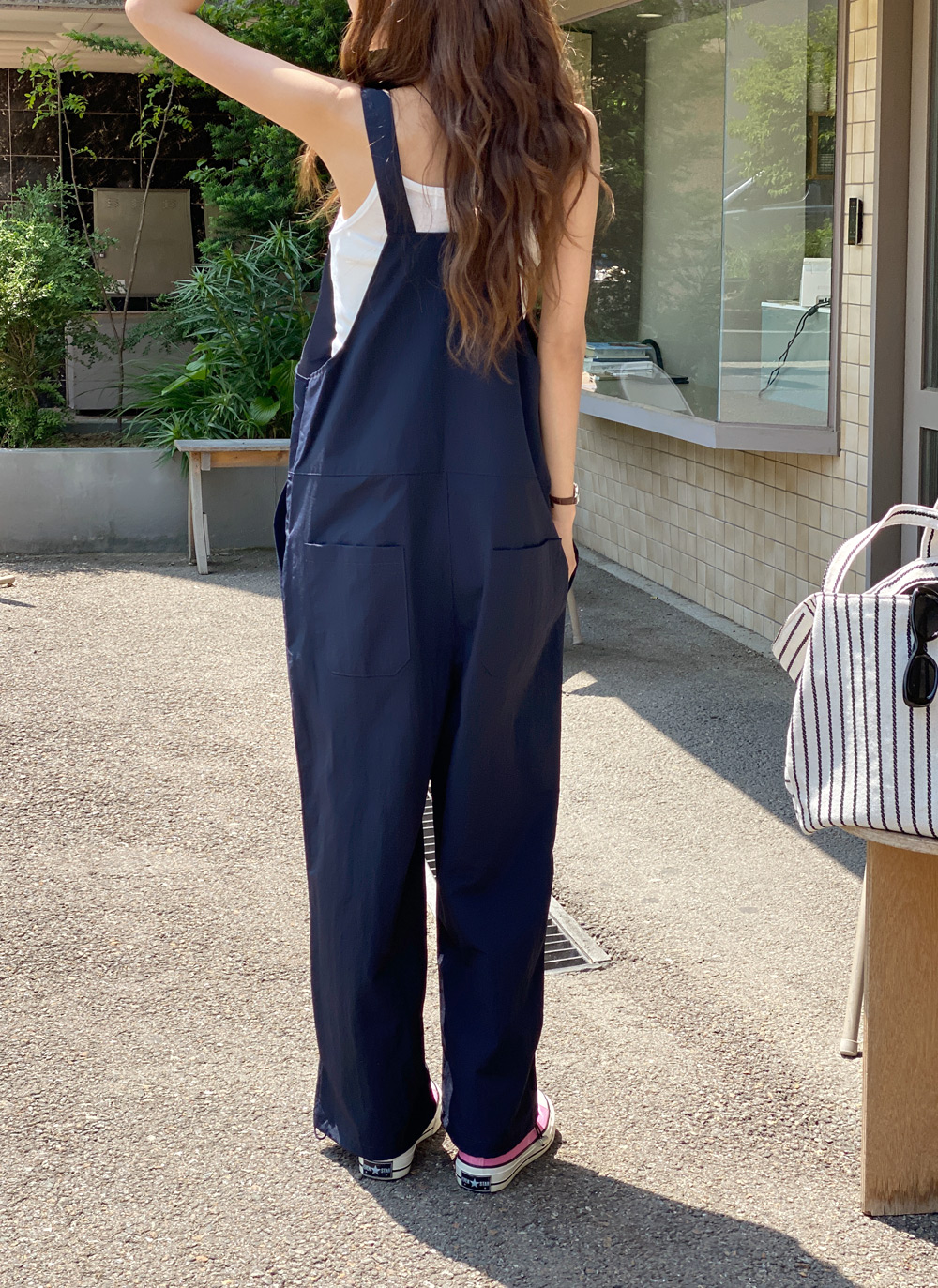 DHOLIC ノースリオールインワン サロペット ワイドパンツ