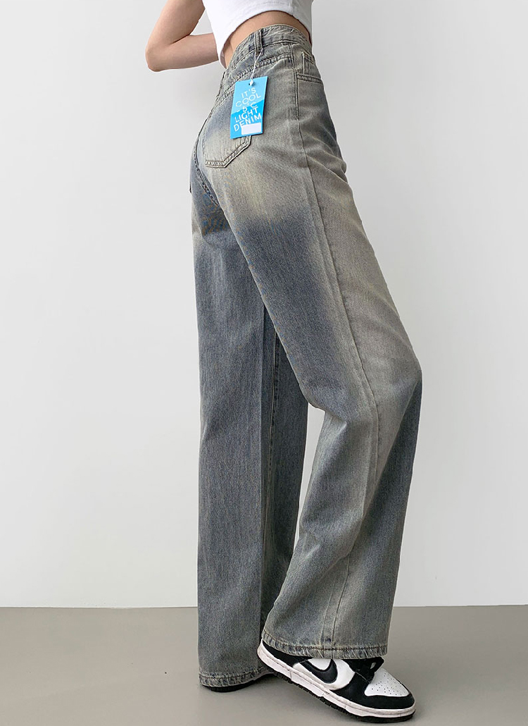 3TYPEハイウエストワイドデニムパンツ | レディースファッション通販