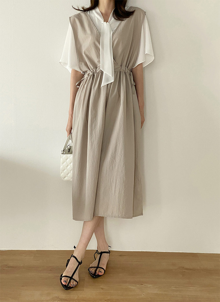 ストリング付Vネックワンピース | レディースファッション通販 - DHOLIC