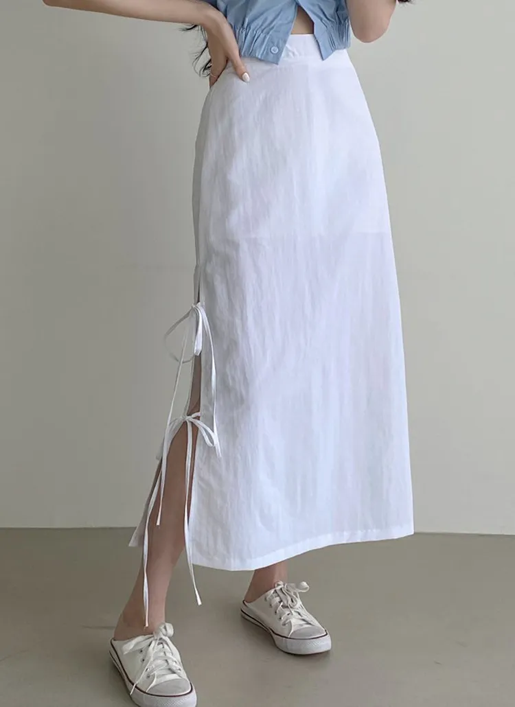 サイドスリットリボンスカート | dangosister | 詳細画像1