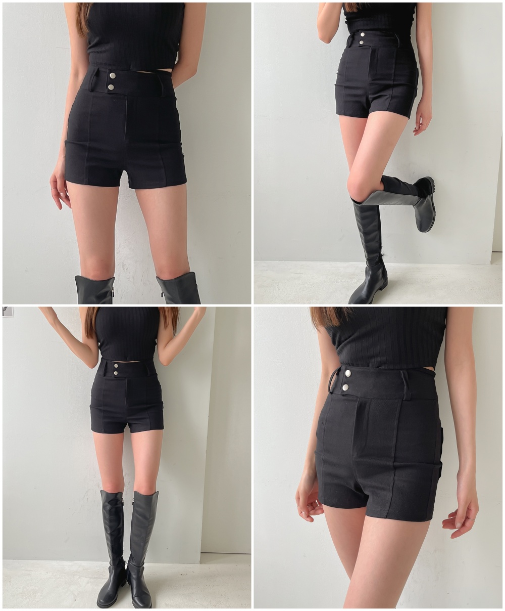 ツーボタンハイウエストショートパンツ | レディースファッション通販